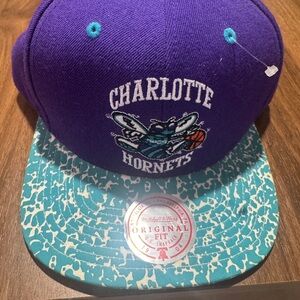 Mitchell & Ness Purple and Teal Charlotte Hornets Cap